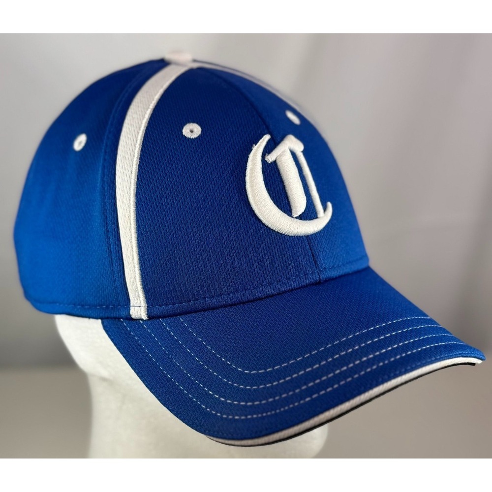 Blue White OC Sports MWS Series‎ A-Flex Fitted Baseball Cap Embroidered L/XL